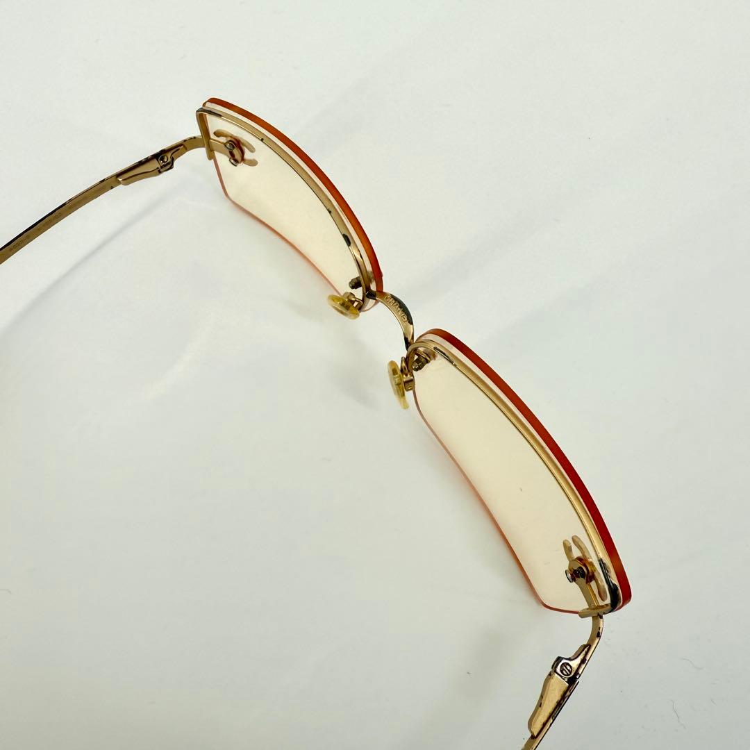 CHANEL サングラス 4092-B リムレス ココマーク ラインストーン