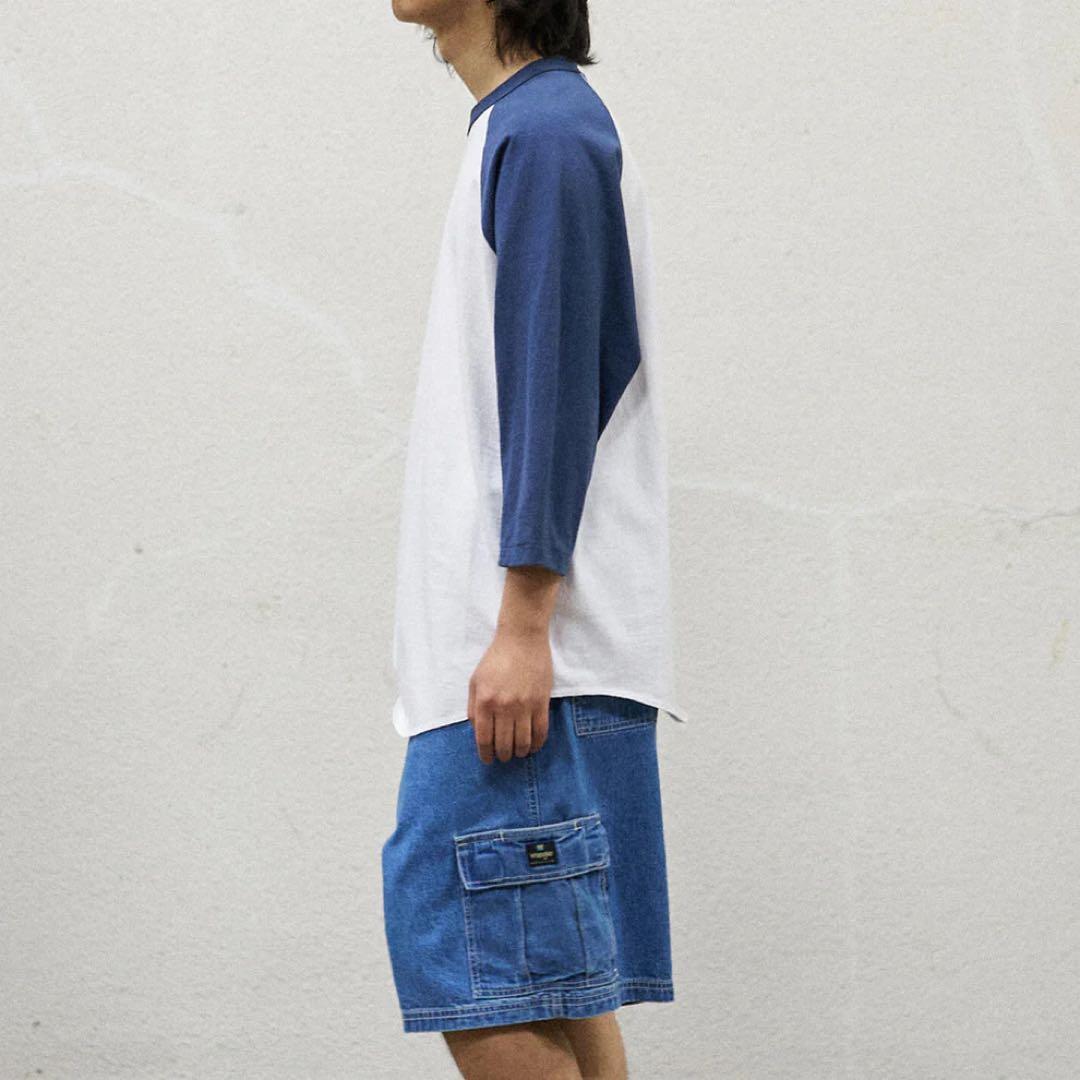 TapWater ラグランTシャツ M 白×紺 南貴之 NEAT