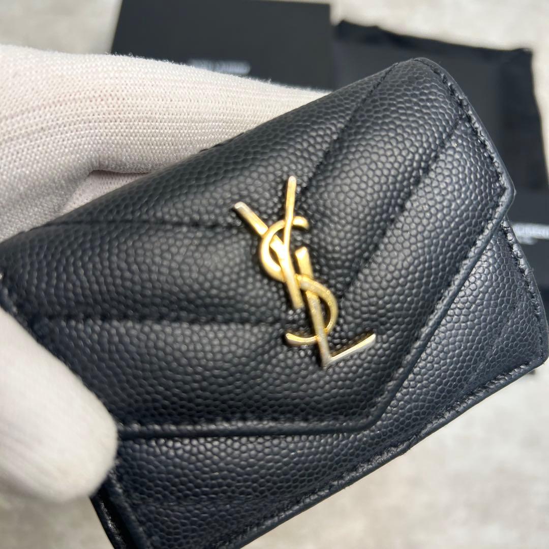 美品✨イヴ サンローラン カサンドラ タイニー ミニ ウォレット 三つ折り 財布