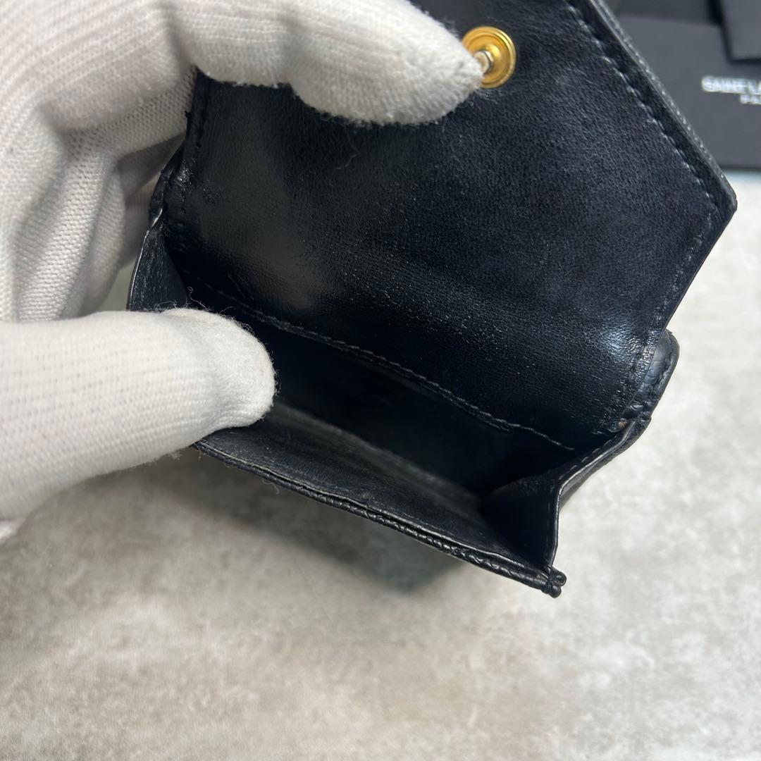 美品✨イヴ サンローラン カサンドラ タイニー ミニ ウォレット 三つ折り 財布