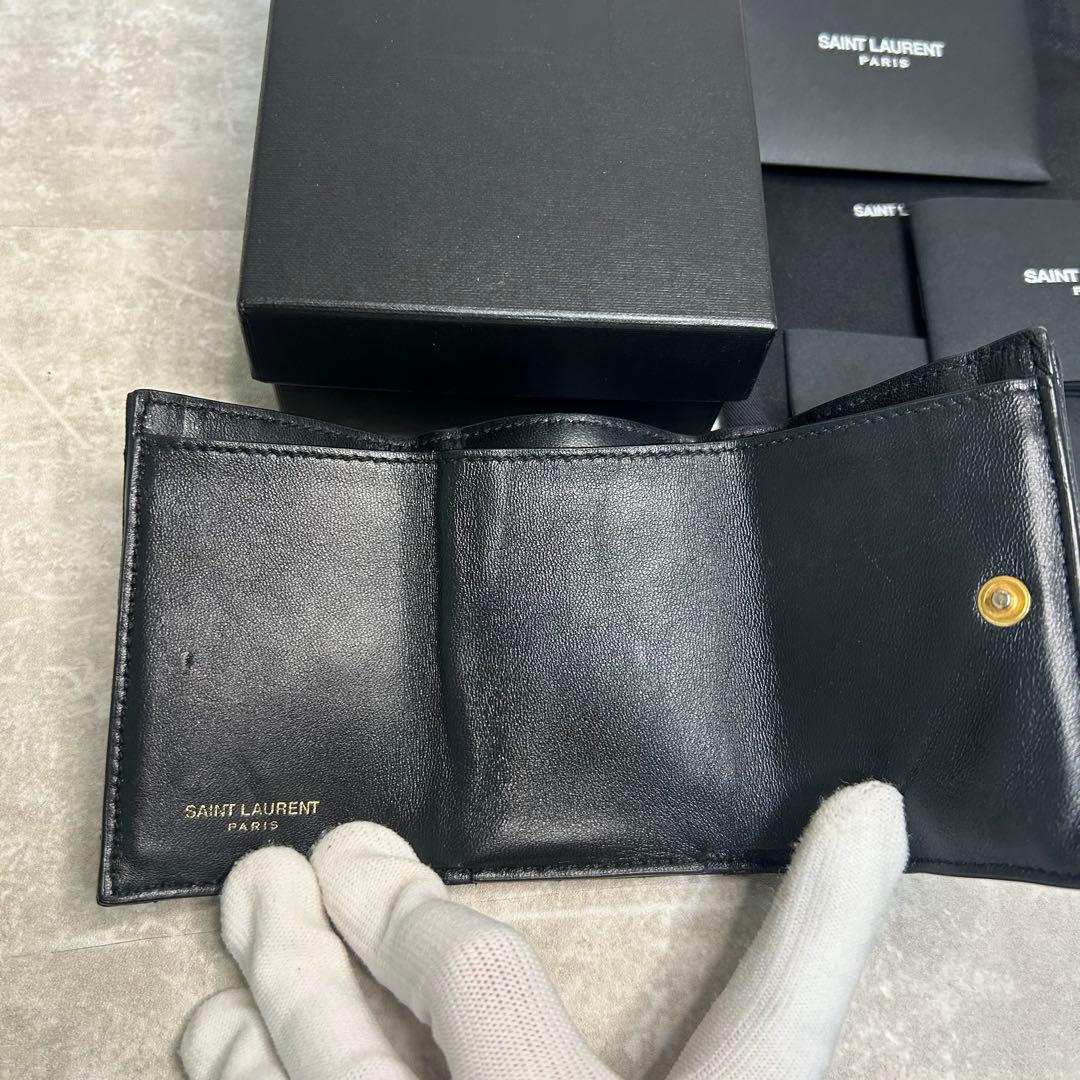 美品✨イヴ サンローラン カサンドラ タイニー ミニ ウォレット 三つ折り 財布
