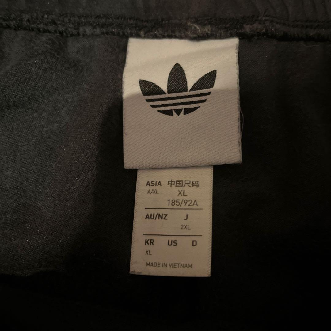 adidas ブラック ジャージ ベロア パンツ XL