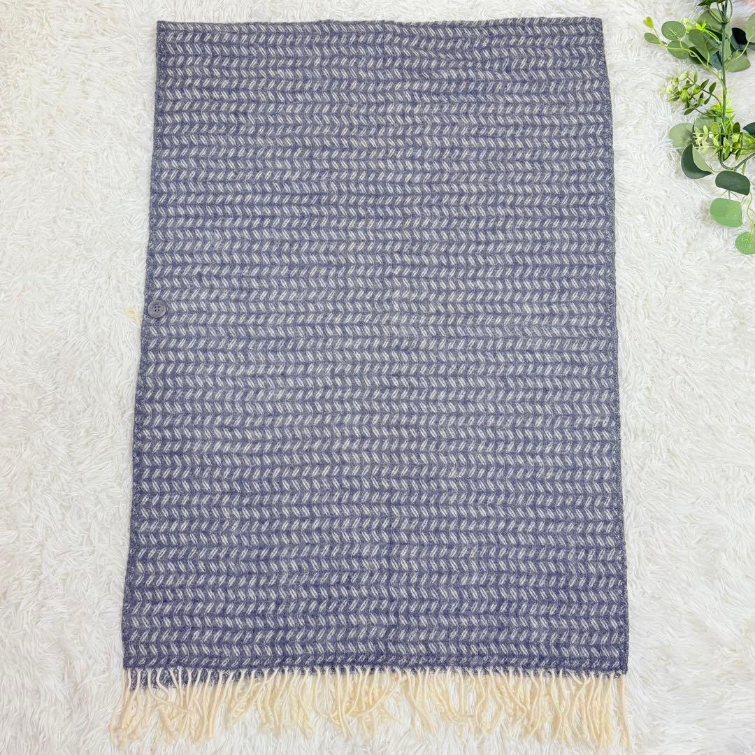 美品★KLIPPAN クリッパン ウール ストール リーフ　グレー