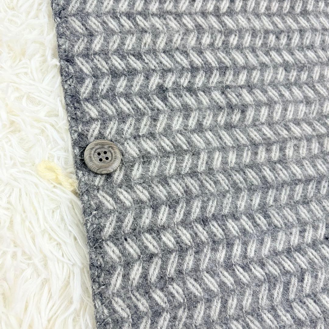 美品★KLIPPAN クリッパン ウール ストール リーフ　グレー
