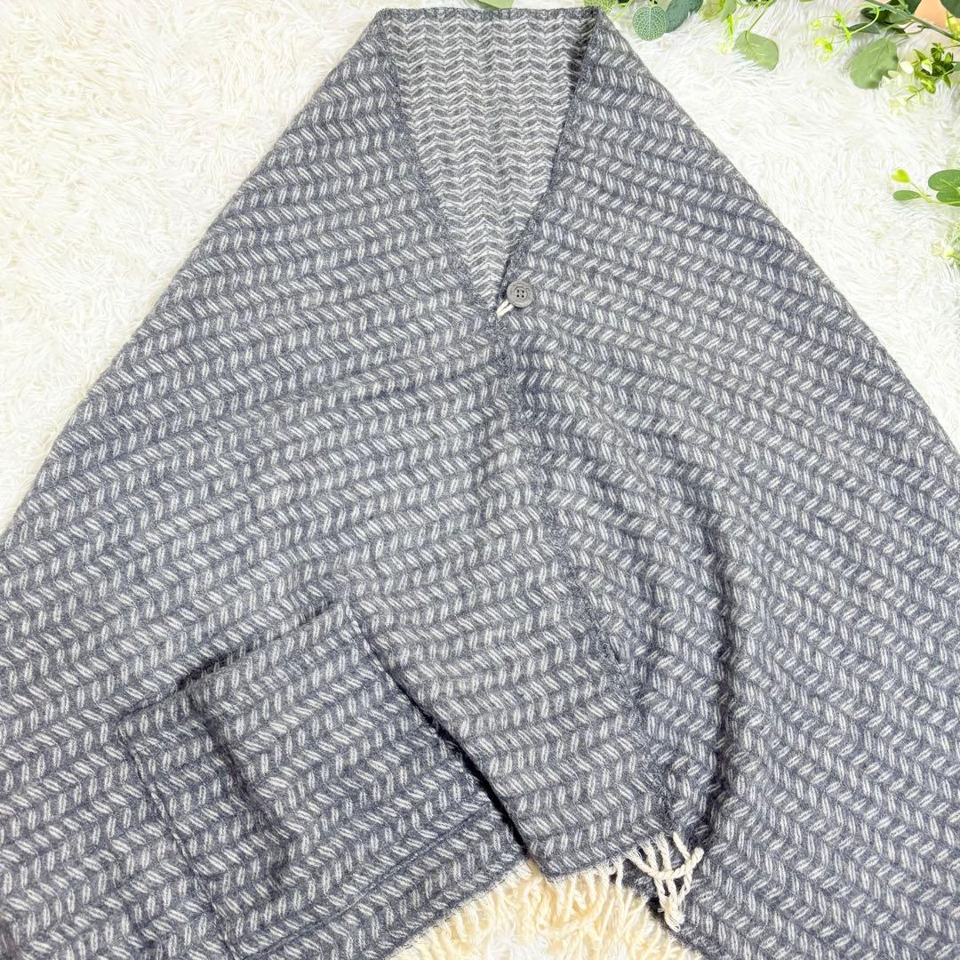 美品★KLIPPAN クリッパン ウール ストール リーフ　グレー