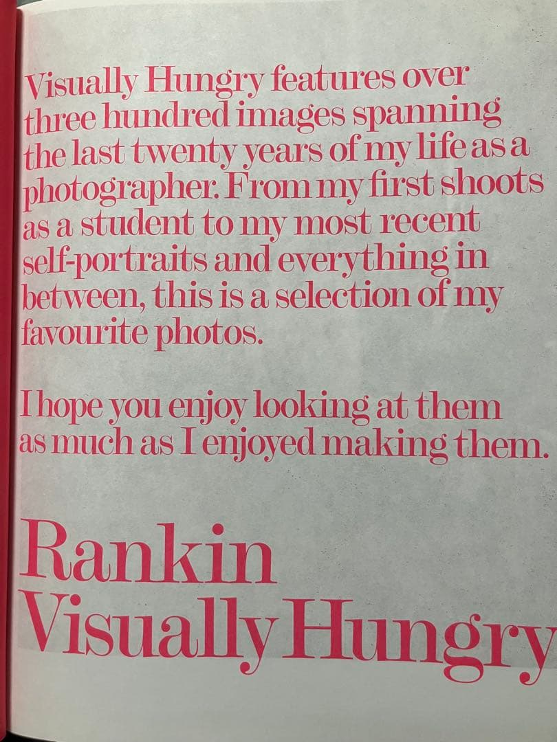 Rankin ランキン写真集 Visually Hungry