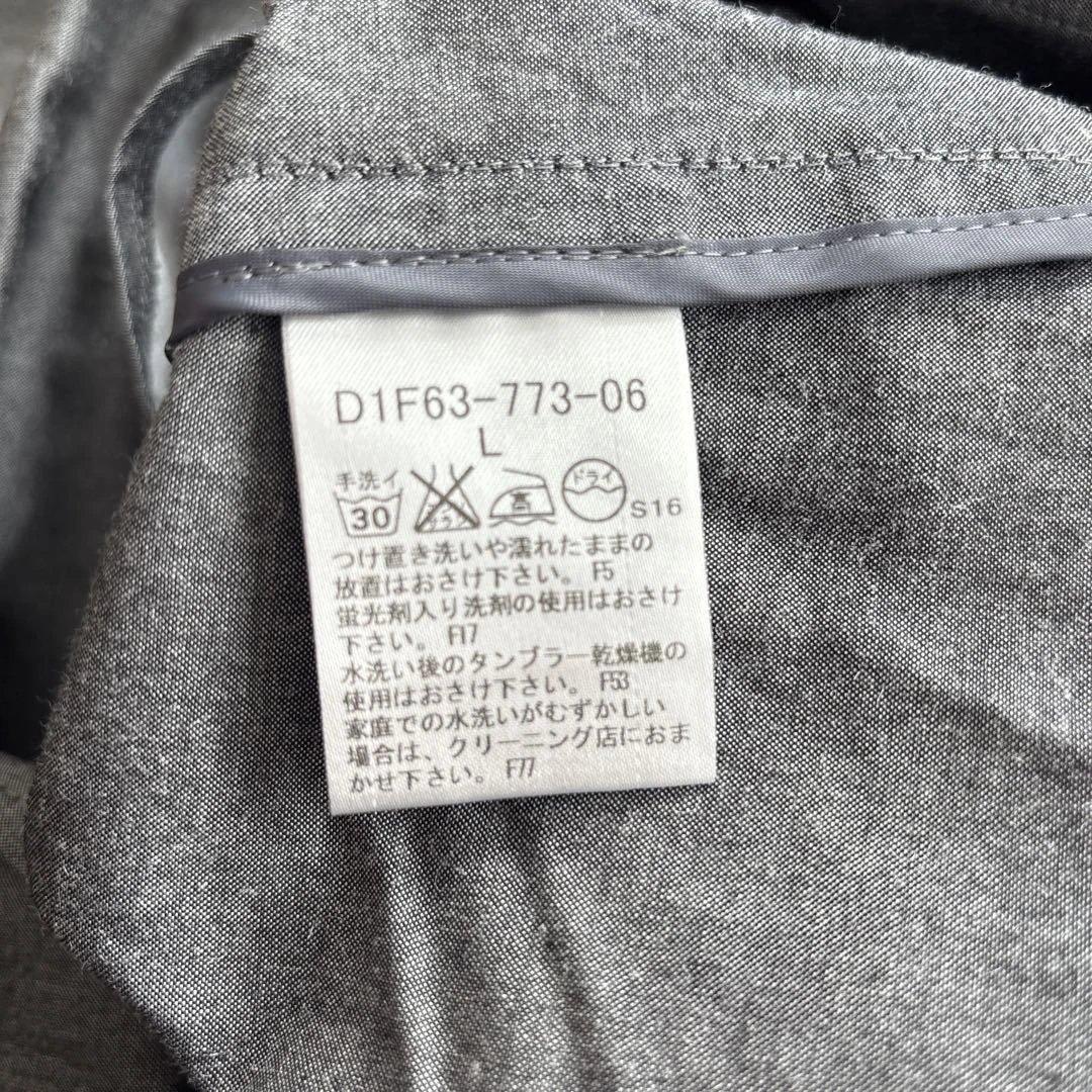 【美品】バーバリーブラックレーベル綿麻テーラードジャケット グレー Lチェック柄