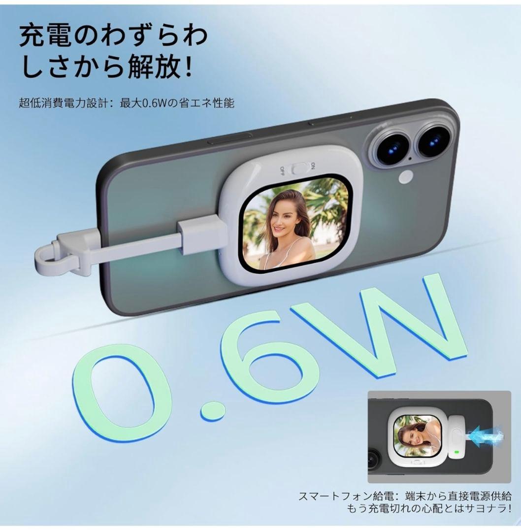 自撮りモニター　iPhone　自撮りスクリーン 超薄型　背面カメラ