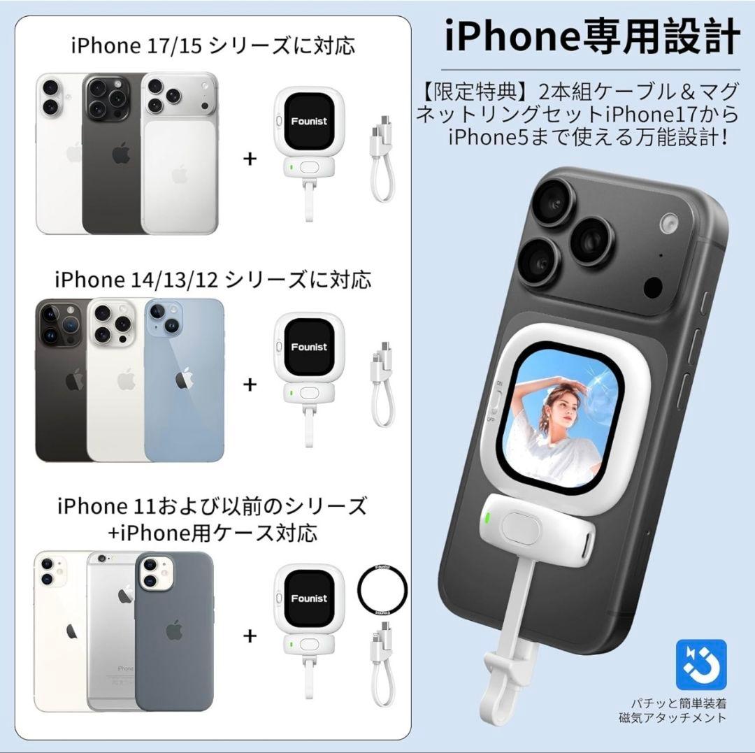 自撮りモニター　iPhone　自撮りスクリーン 超薄型　背面カメラ