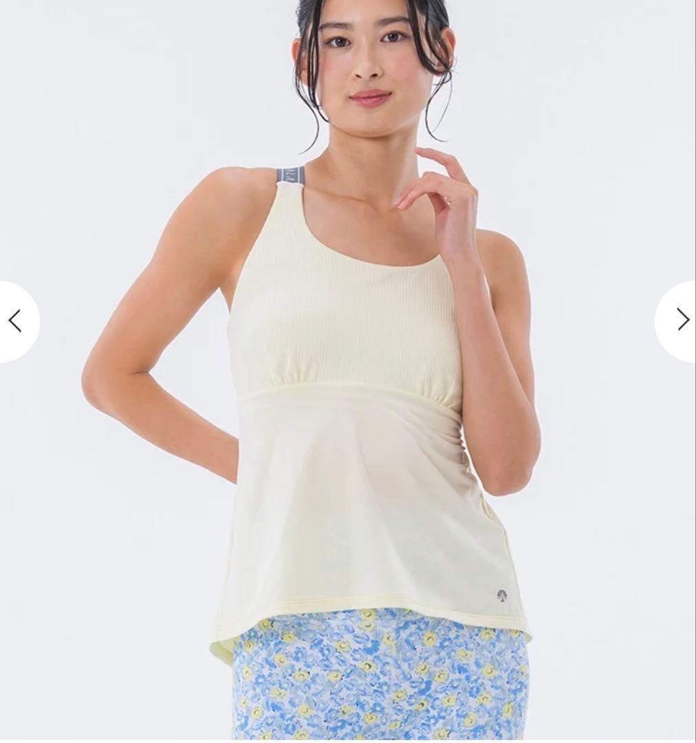 あいす　イエロー クロスストラップ タンクトップ