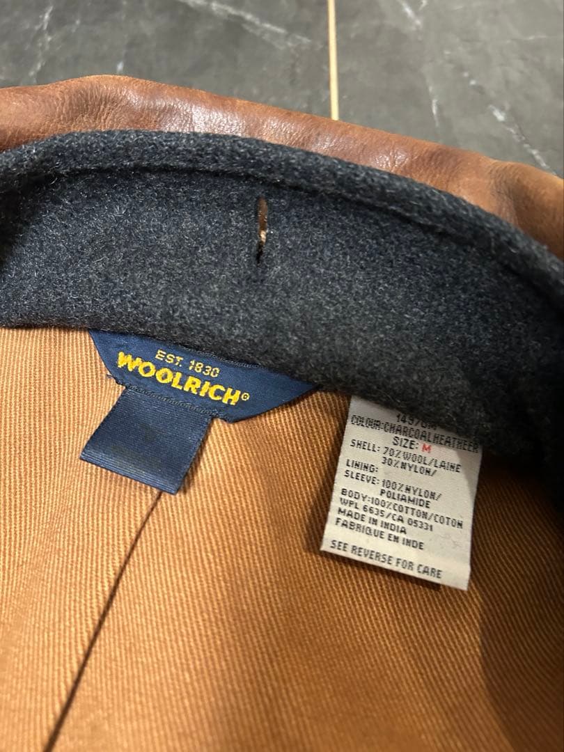 Woolrich襟レザーハンティングジャケット