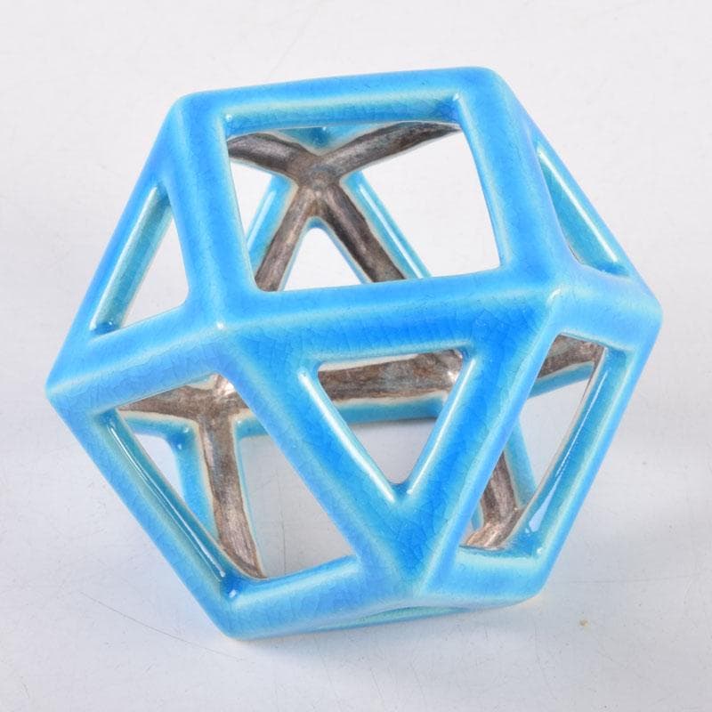 りか茶道具　平安桐鳳作　浅葱交趾切子　蓋置　共箱　V　8395