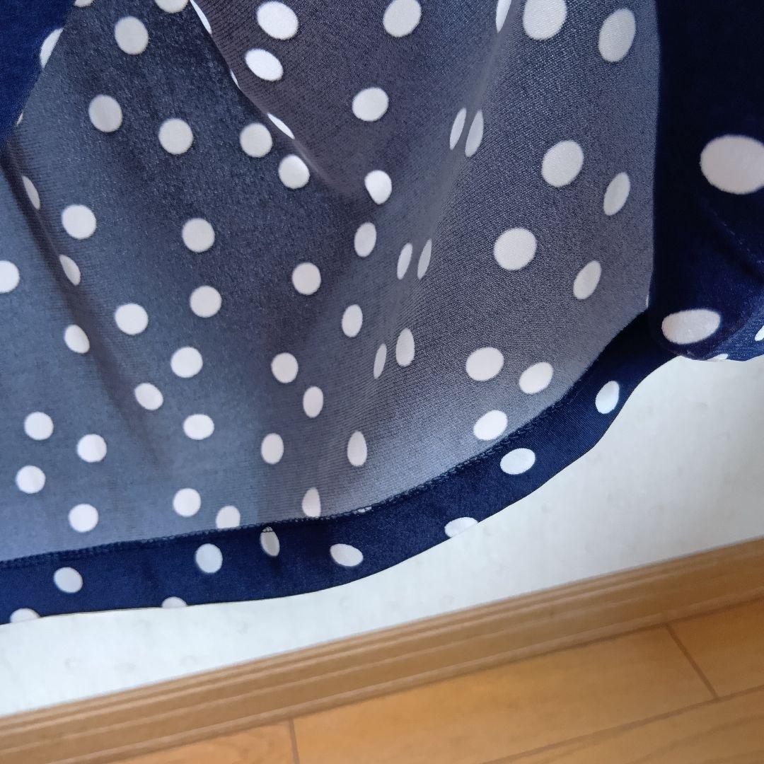 Kay me ドット柄ワンピース 七分袖 大きいサイズ
