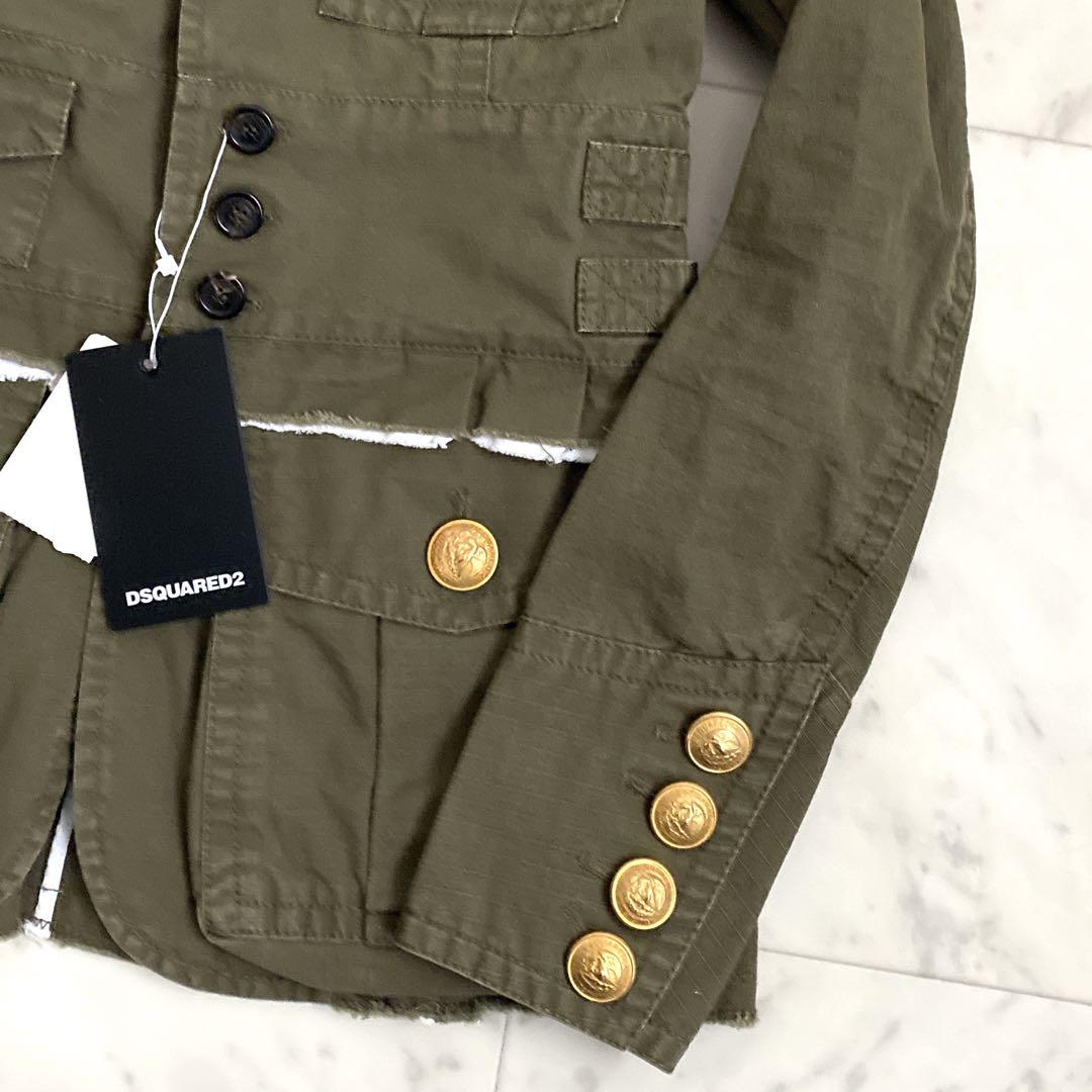 新品タグ付きDSQUARED2 ミリタリージャケット 金ボタン　イタリア製38