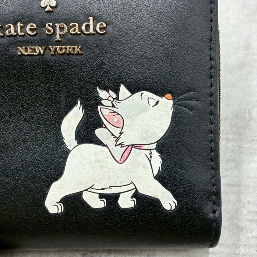 kate spade ケイトスペード 二つ折り 財布 マリーちゃん 黒 ディズニ