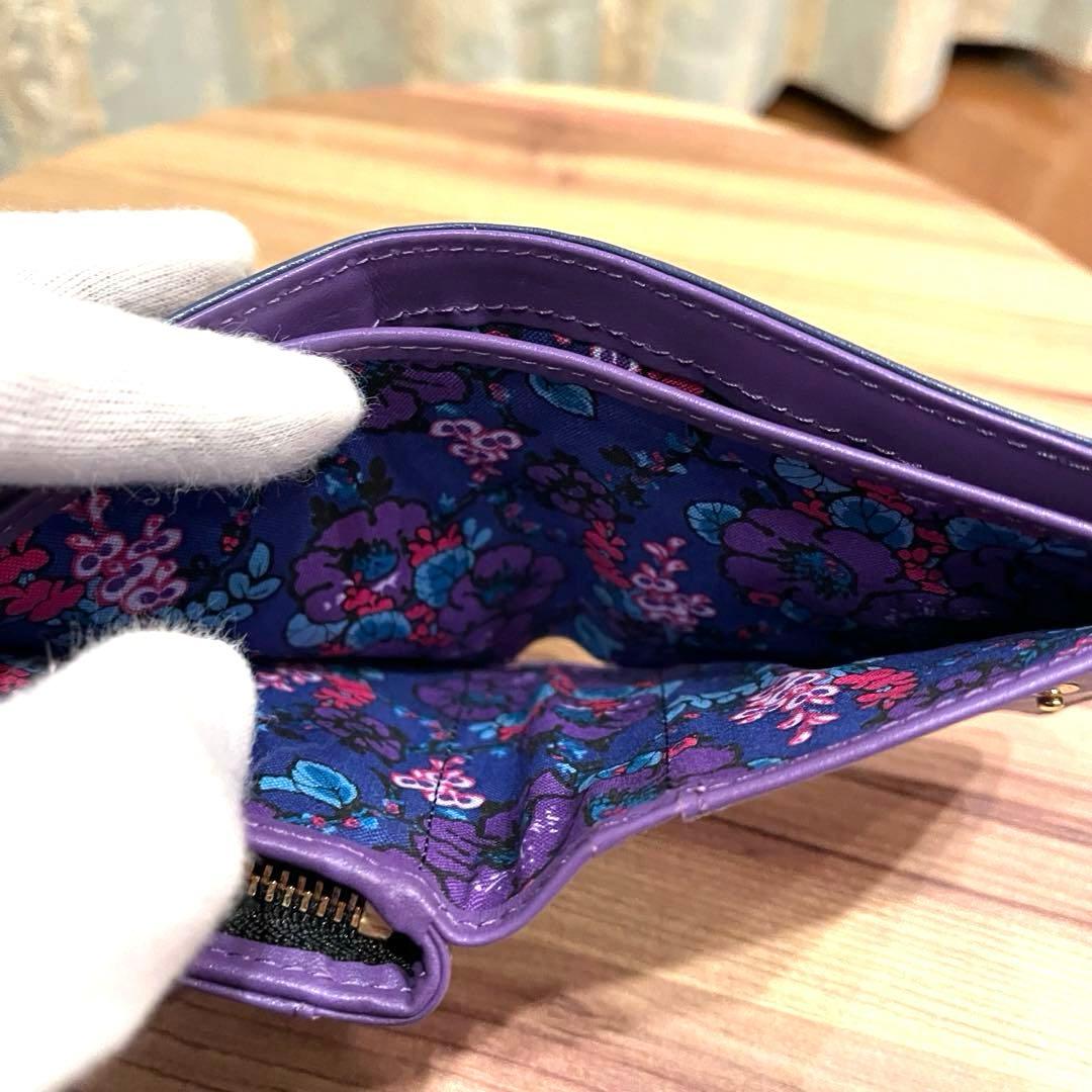 ✨希少✨新品✨ANNA SUI アナスイ 二つ折り財布 本革 刺繍ロゴ ネイビー