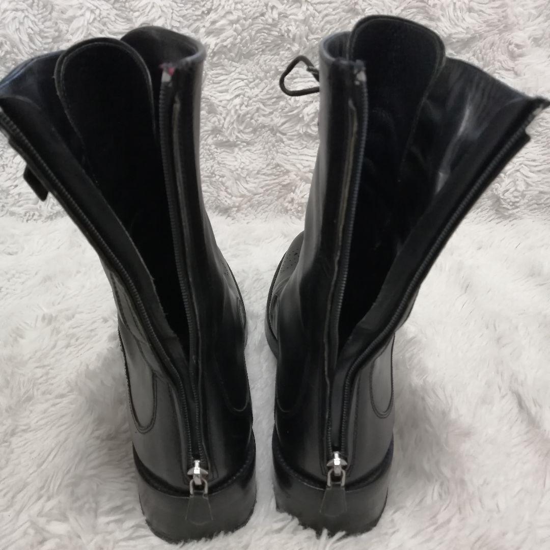 PRADA レースアップ ブーツ レザー ブラック