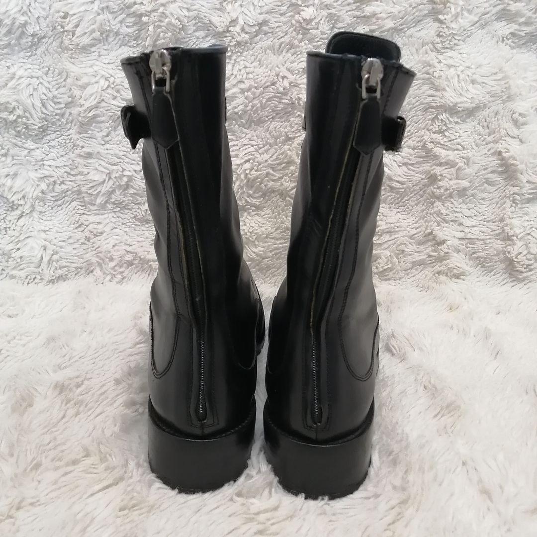 PRADA レースアップ ブーツ レザー ブラック