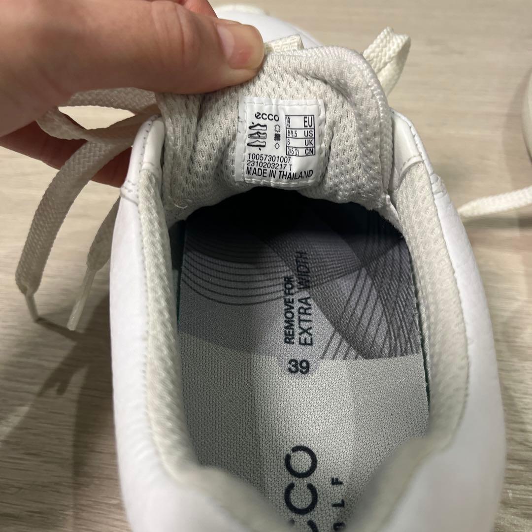 ecco ホワイト レザー スニーカー39
