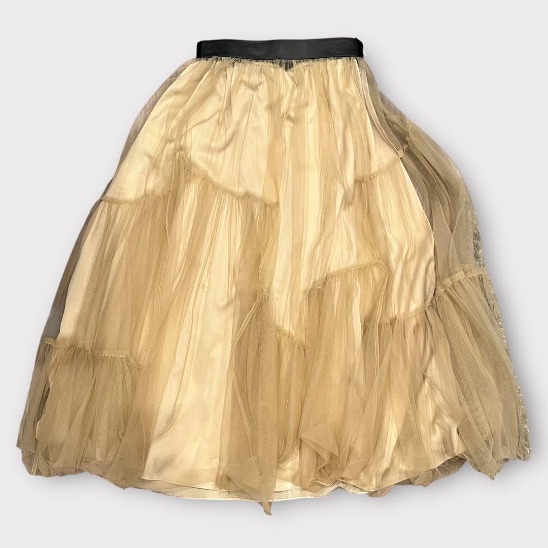 MURRAL Leaf vein tulle skirt ベージュ サイズ2