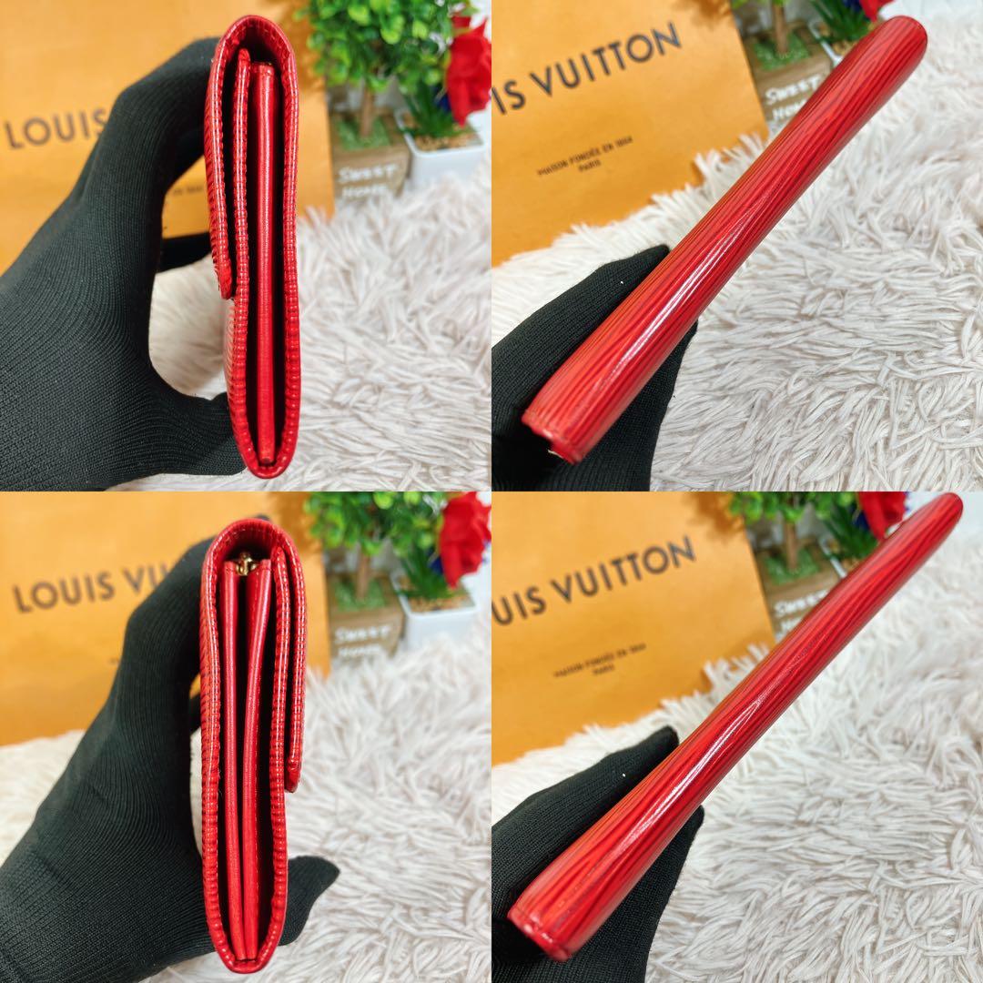 美品 ルイヴィトン エピ ポシェット ポルトモネ クレディ 長財布 レッド