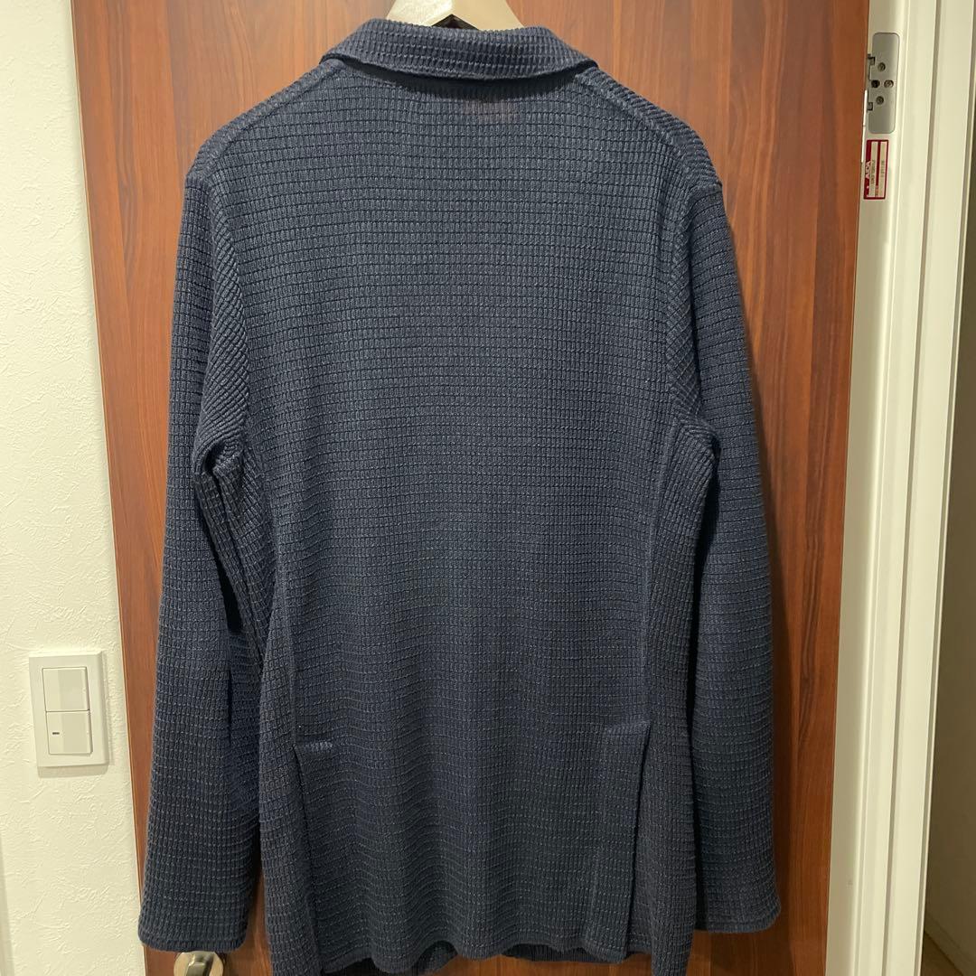 美品　LARDINI ネイビー ニットジャケット