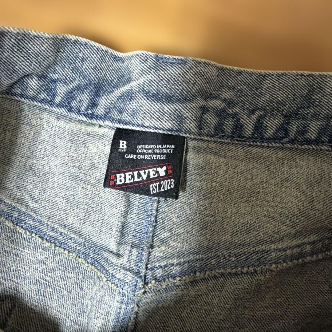 パンツ BELVET M size Washed Faded Denim
