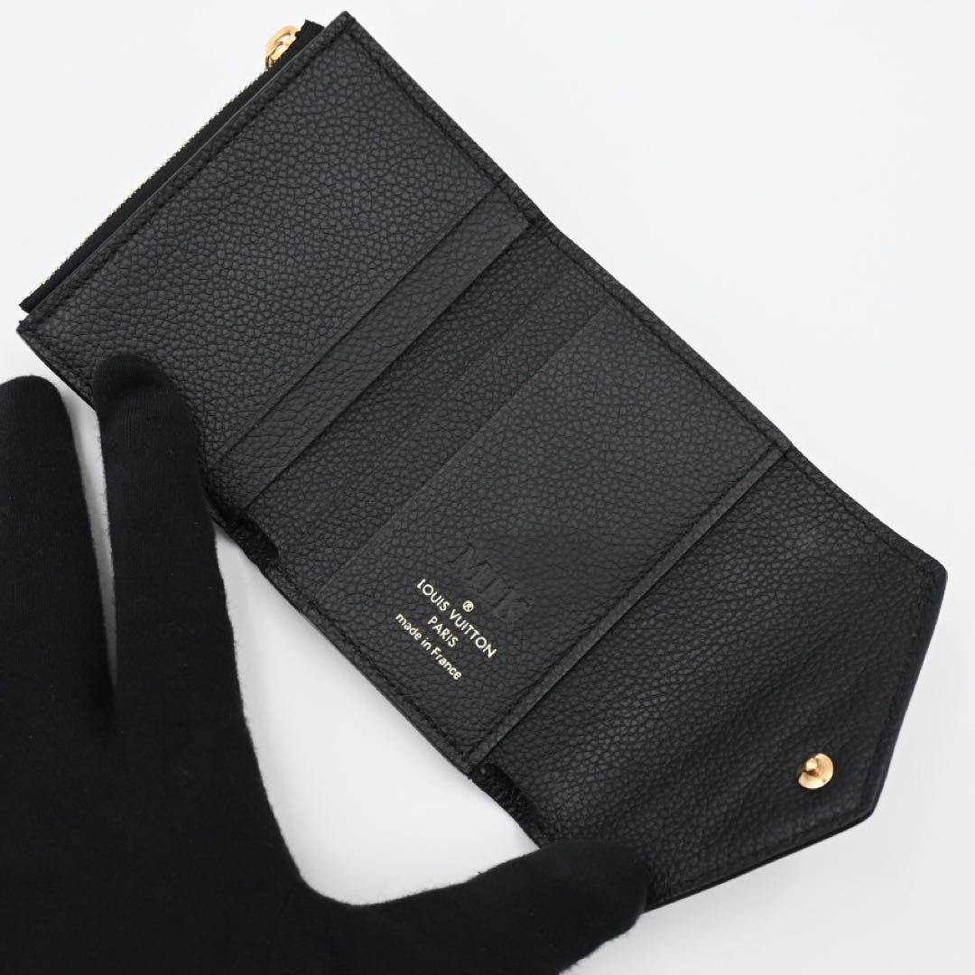 【美品】ルイヴィトン モノグラム アンプラント ゾエ 三つ折り財布 ブラック