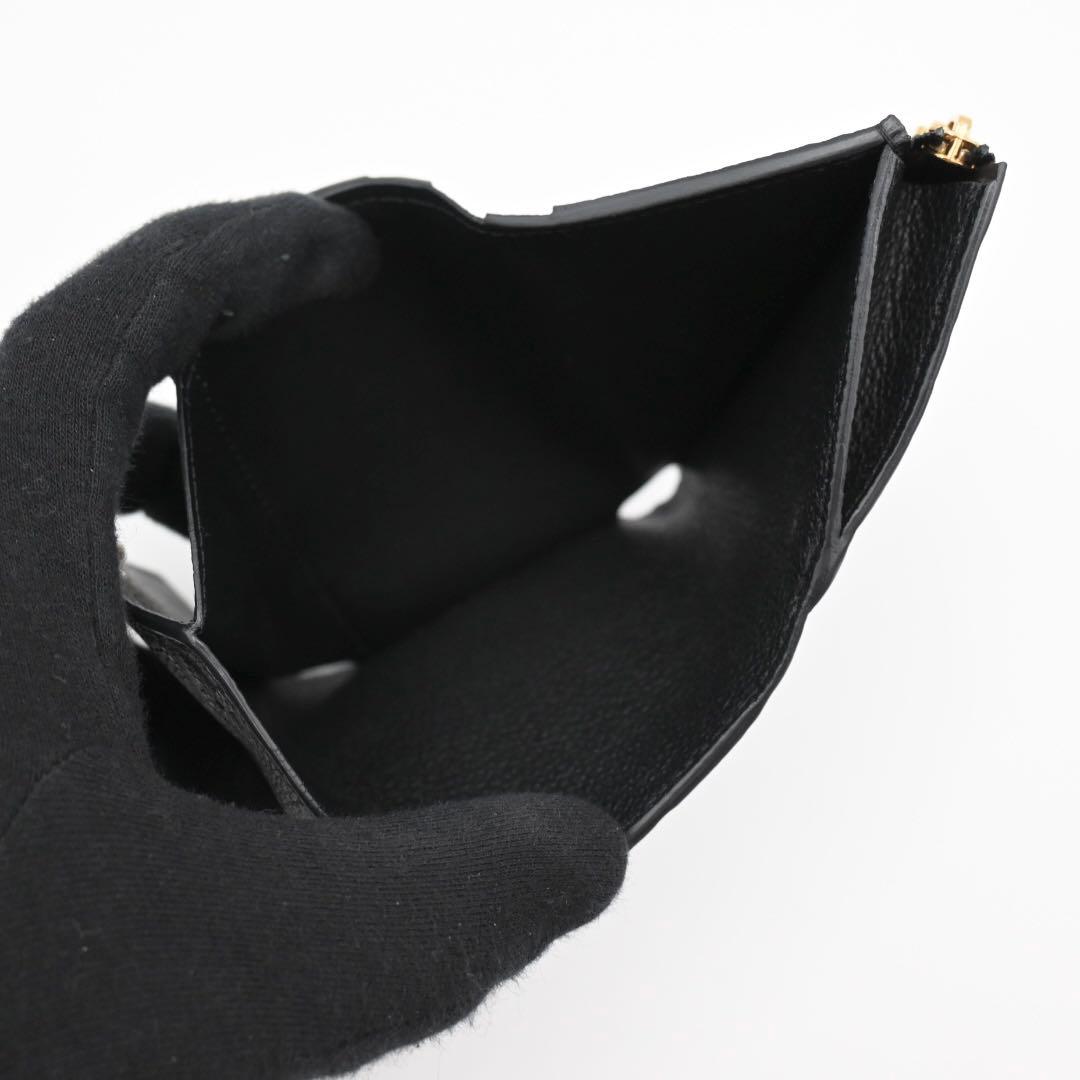 【美品】ルイヴィトン モノグラム アンプラント ゾエ 三つ折り財布 ブラック