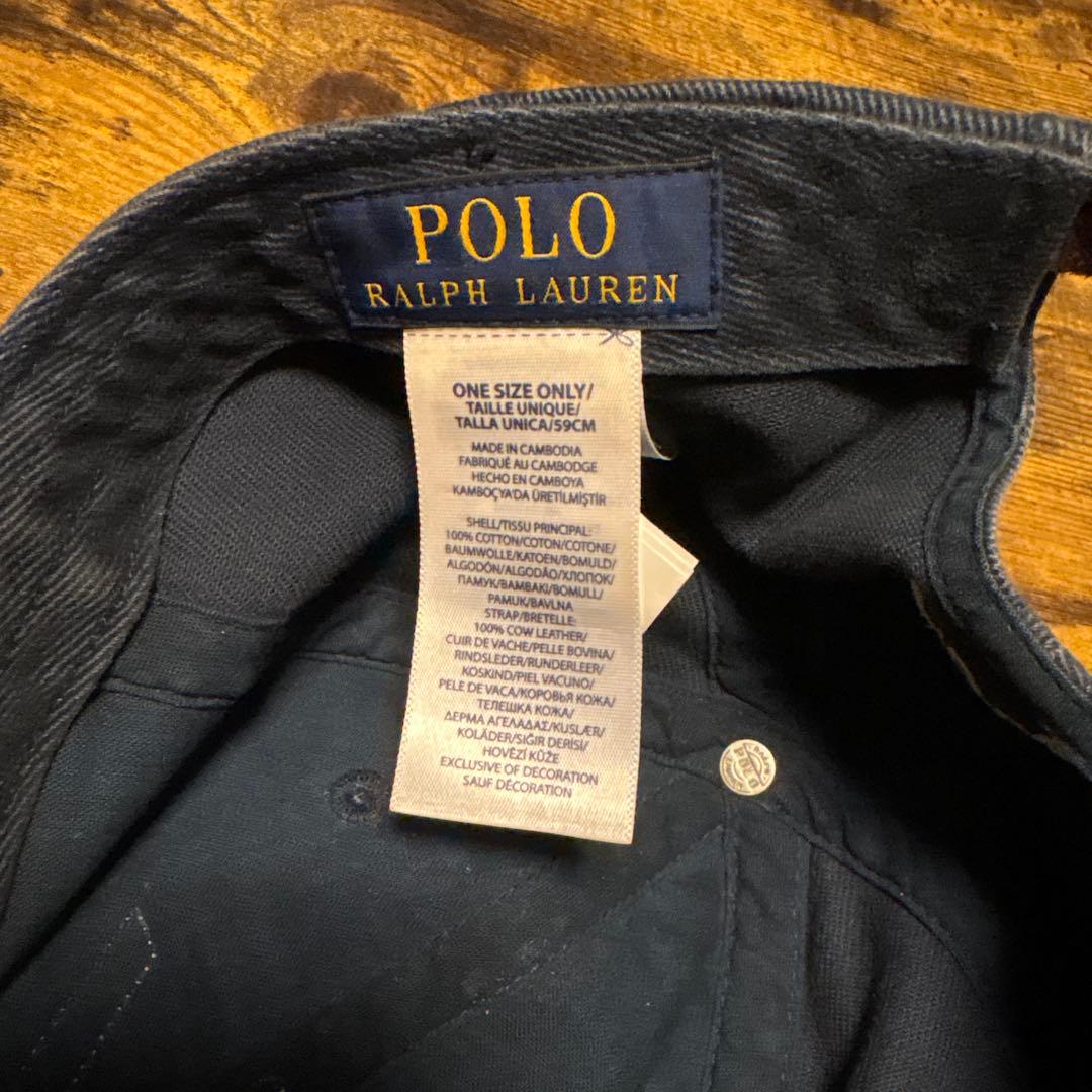 POLO RALPH LAUREN Navy ツインボールキャップ