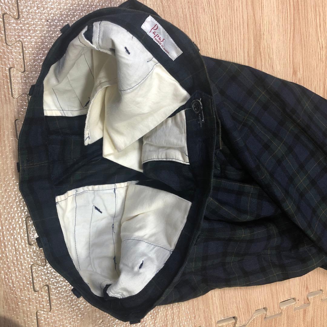 【本日限定値下レア美品】Papasブラックウォッチ柄 サルエルパンツM