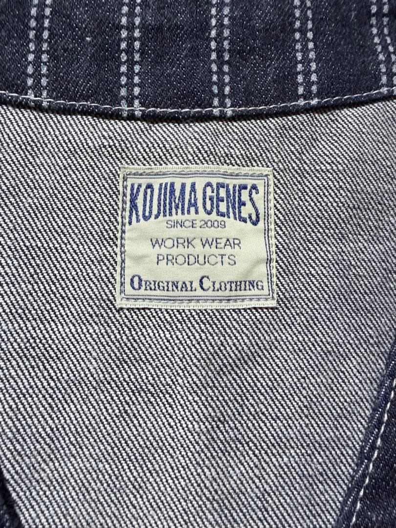 児島ジーンズ　KOJIMA GENES ストライプデニムベスト　L size