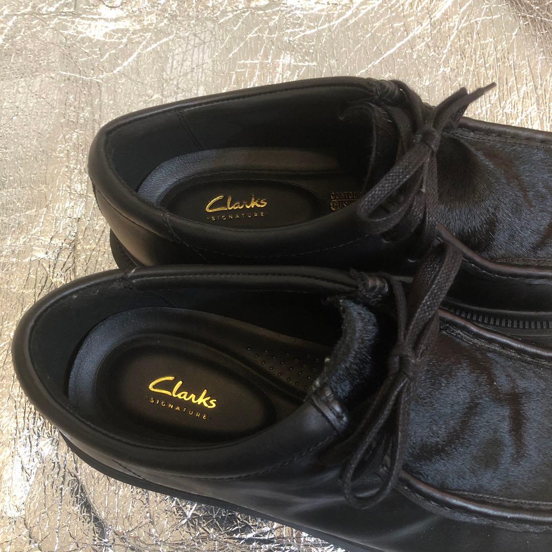 Clarks ブラック モカシン デッキシューズ