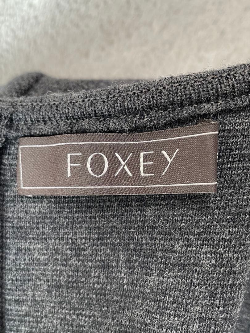 【極美品】FOXEY フォクシー ワンピース　襟付き　グレー　サイズ38