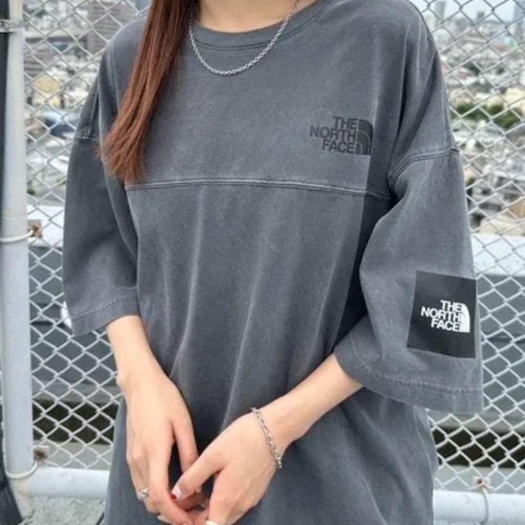韓国限定☆THE NORTH FACE ロゴ ステッチ Tシャツ グレーXXL