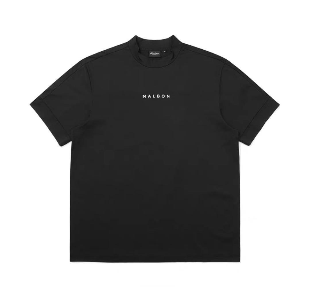 M マルボンゴルフ MALBON GOLF 　ゴルフウエア　モックネック　黒
