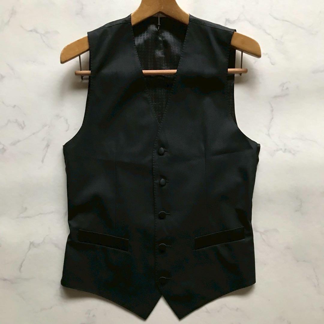 未使用級✨ドルチェアンドガッバーナ ベスト ジレ 総柄 素材切り替え 高級感 黒