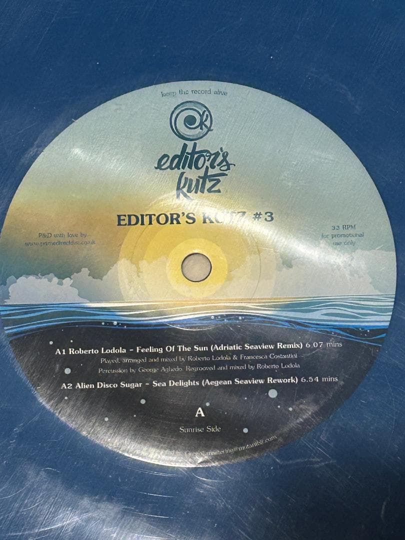 ハーヴィープレイ曲収録 Editor's Kutz #3 12inchレコード