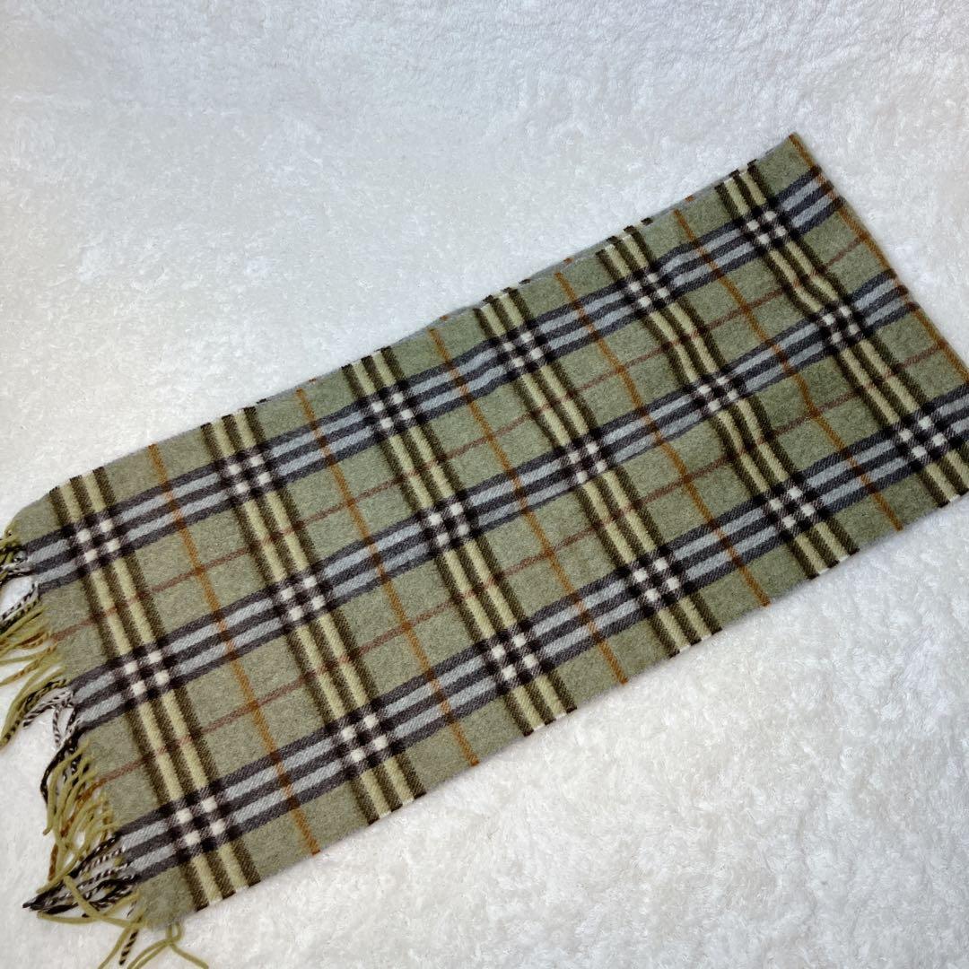 【美品】BURBERRY マフラー カシミヤ100% ノバチェック イエロー
