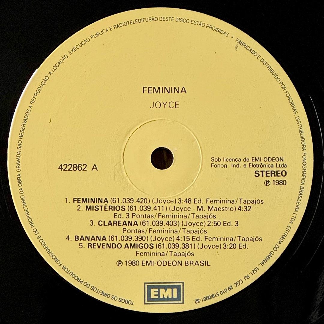 Joyce Feminina ジョイス80年代最高傑作 ブラジル盤 美品