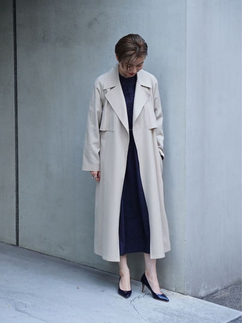 極美品 トゥモローランド Ballsey ウールギャバジン ガウンコート　34