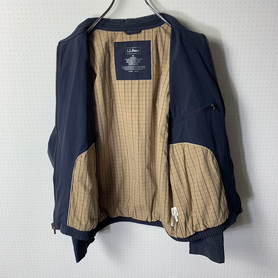 美品 00s エルエルビーン スイングトップ S ハリントン ネイビー チェック