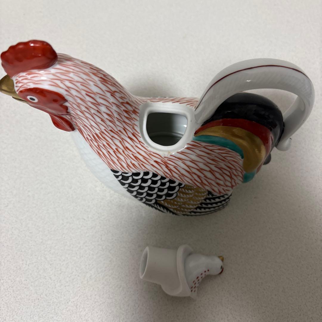 林九郎窯　伊万里雛蓋付鶏銚子瓶　有田焼 古伊万里様式 水差し