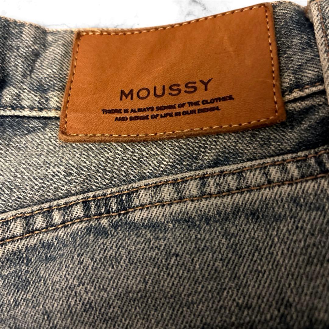 極美品✨MOUSSY MVS ハイウエスト フレアデニム 24 美脚　ブルー