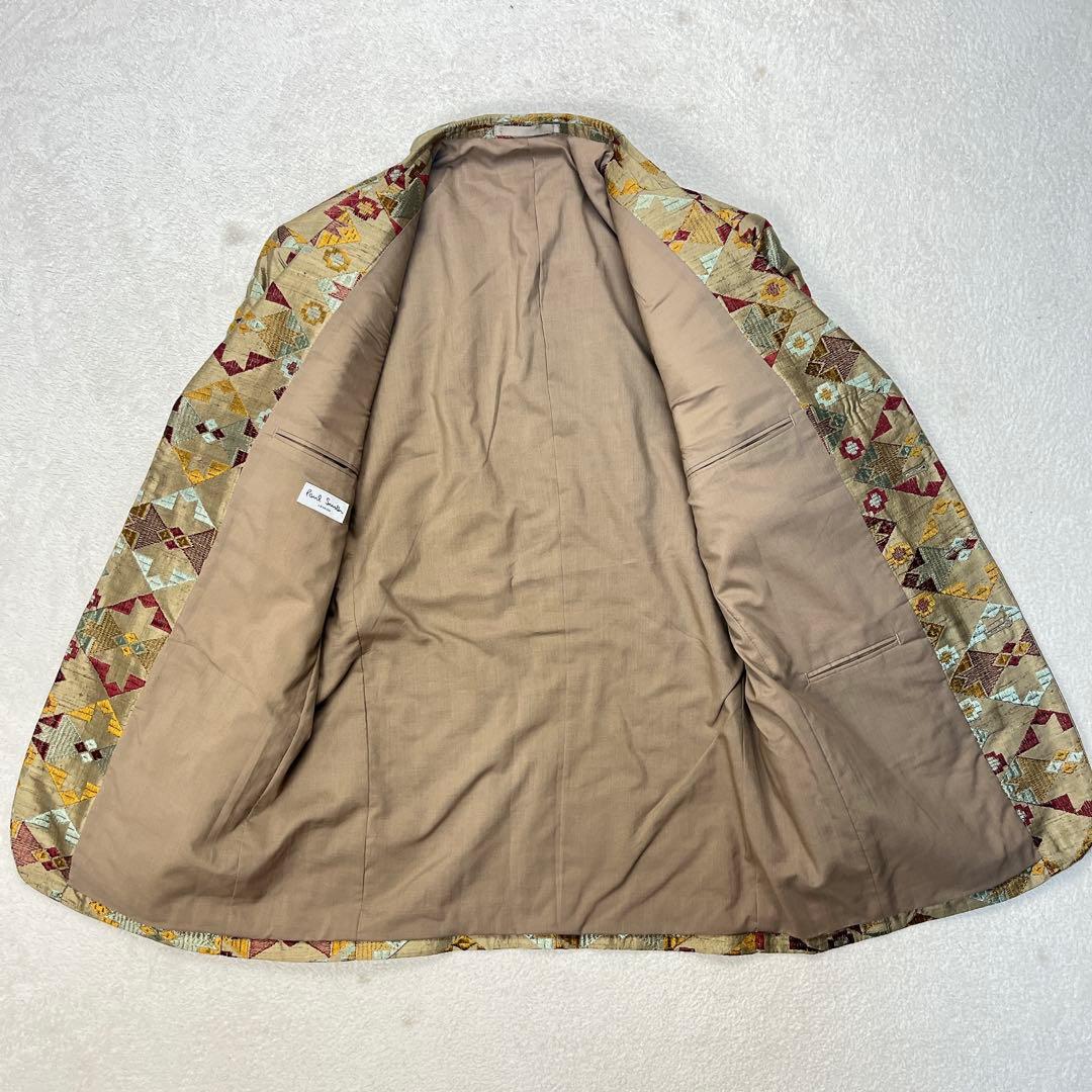 希少 Paul Smith ポールスミス 派手 総柄 イタリア生地 シルク L