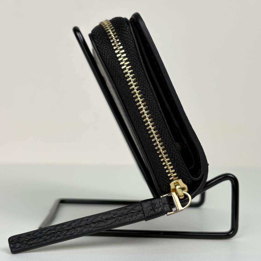 【箱付き】 Tory Burch 二つ折り財布 ラウンドファスナー ブラック