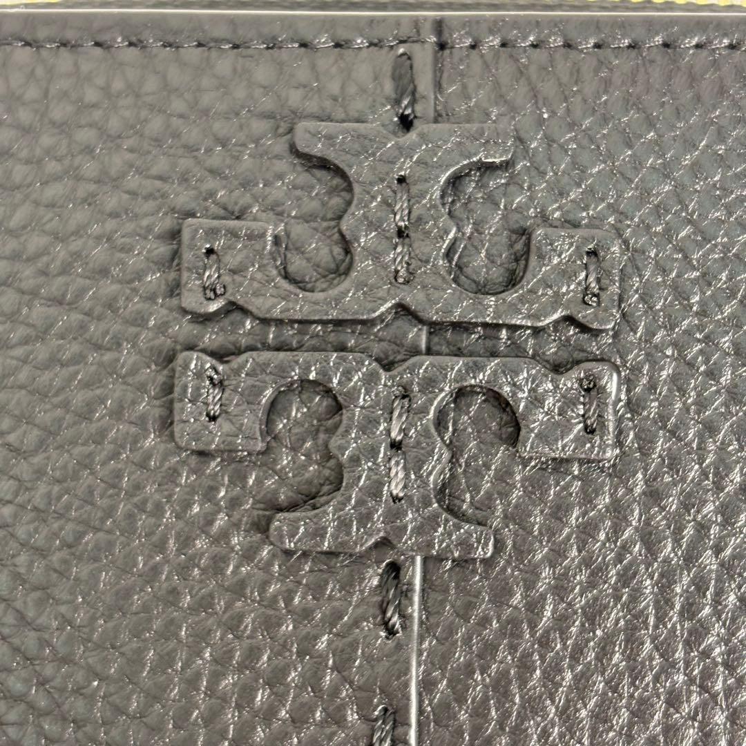 【箱付き】 Tory Burch 二つ折り財布 ラウンドファスナー ブラック