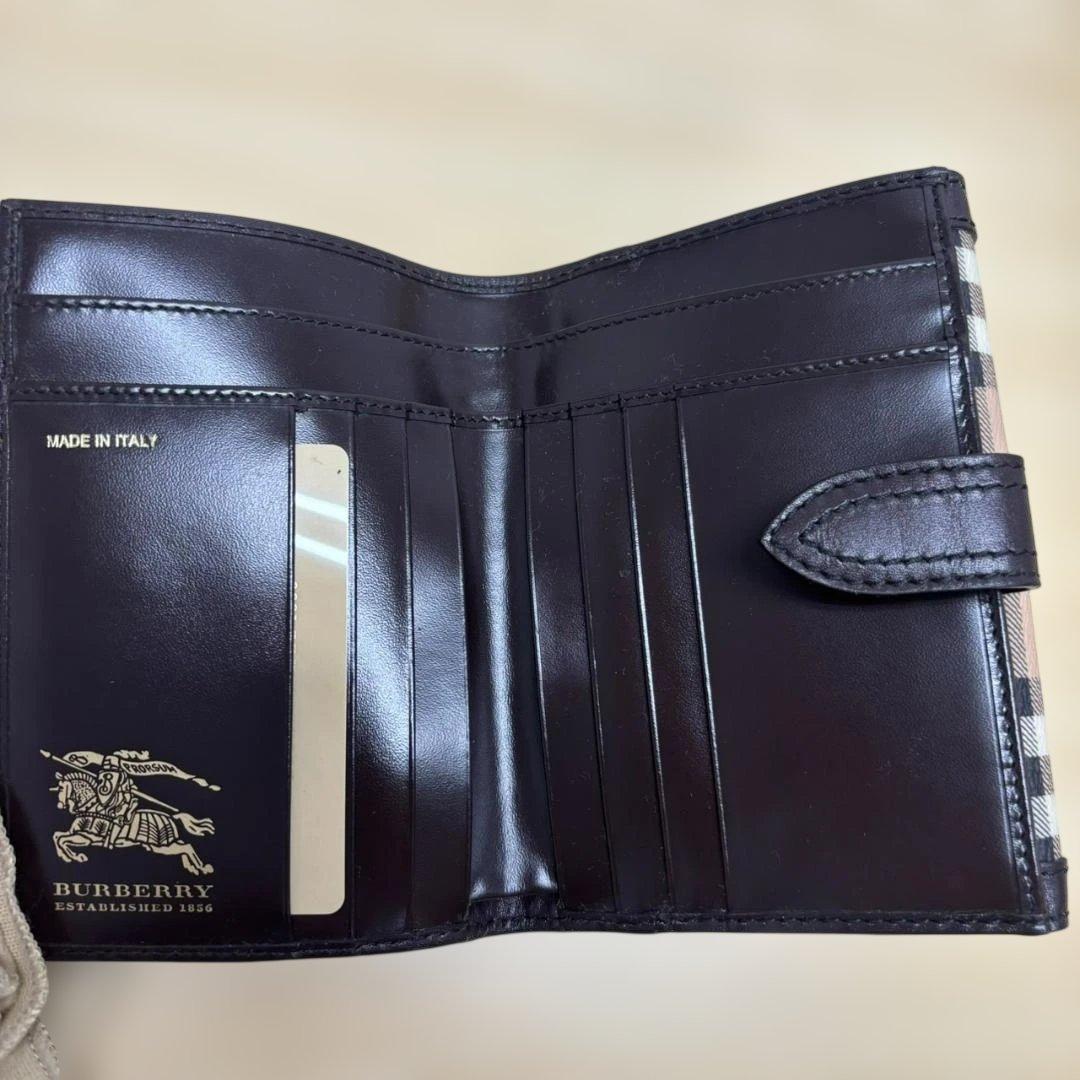 Burberry　バーバリー　ノバチェック　二つ折り財布　ブラウン　ベージュ