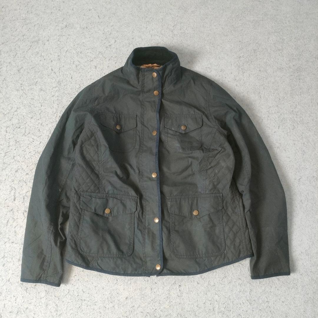Barbour オイルドジャケット 総柄ライニング ネイビー