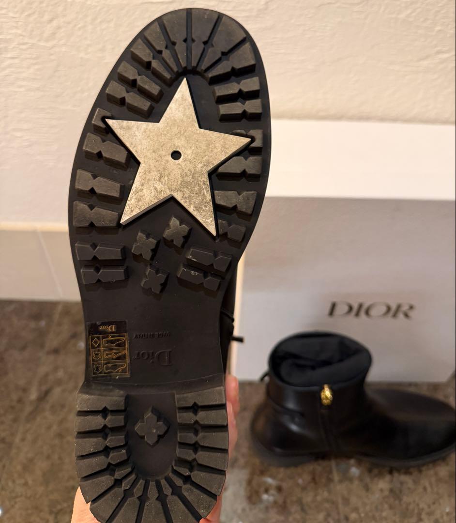 再値下げ！美品　Dior ブラックショートブーツ　レザー